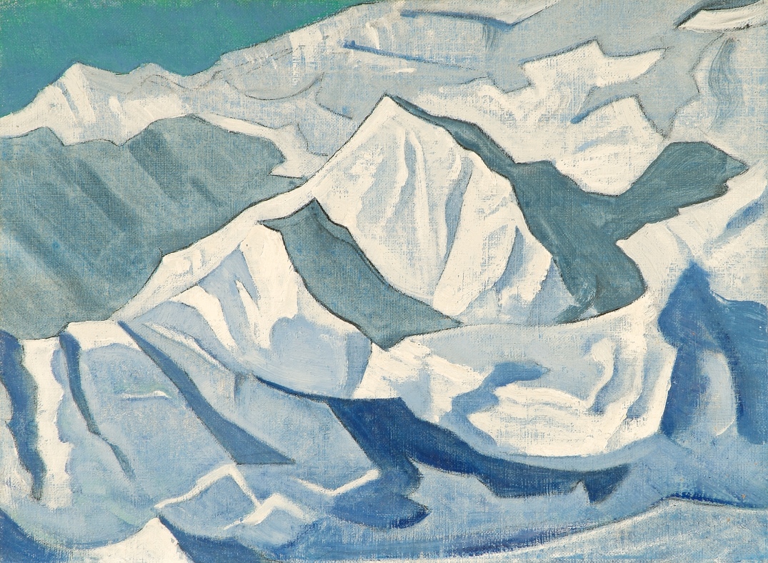 1924 - Снежный подъём [Холст на картоне, темпера. 29,8 x 40,4 см] (Серия ''Гималаи'')