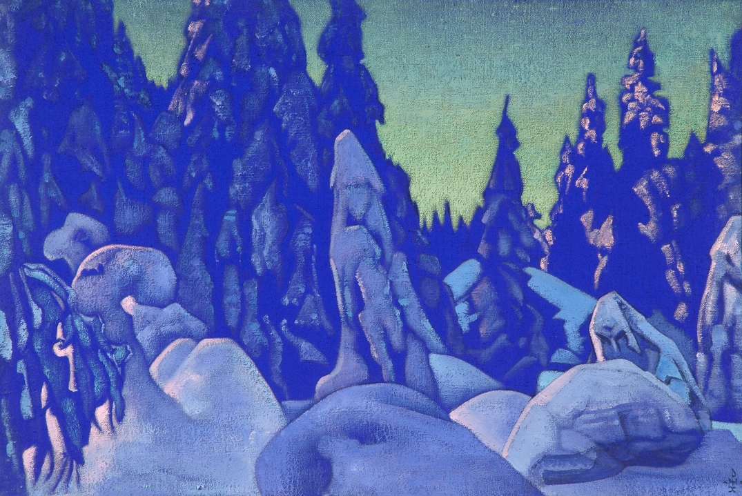 1922 - Стражи снега [Холст, темпера. 51,5 x 76 см]